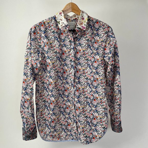 NEW Women's Paul Smith Cotton Kensington Shirt, Multicolour Floral, Size 40 (S) - Picture 1 of 10